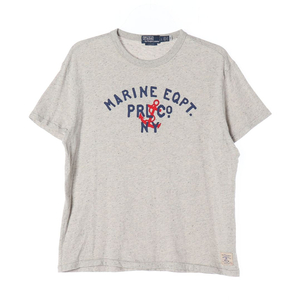 (정품)[L]폴로 랄프 로렌 오트밀 마린 프린팅 반팔 티셔츠