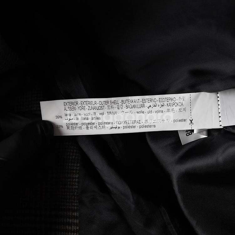 [L]자라 브라운 체크 울 자켓 블레이저 싱글브레스티드재킷--5