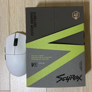 싸이록스 V6 화이트 무선 8k 마우스 팝니다