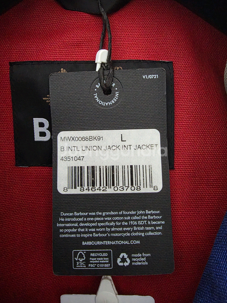 바버 인터내셔널 유니언잭 라지 사이즈--2