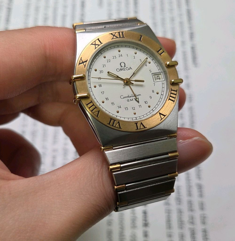 레어] 빈티지 오메가 컨스틸레이션 GMT 화이트판 콤비 이미지