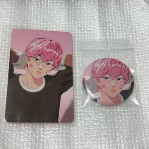 플레이브 Xblush 중국 잡지 매거진 캔뱃지+포토카드