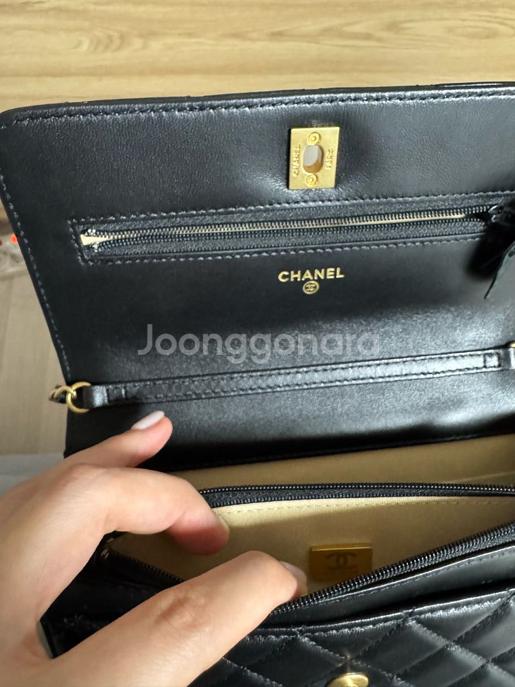 샤넬 woc 골드볼 램스킨--4