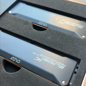 OLOy DDR5 RAM 64GB (2x32GB) 블랙 헤어라인 블레이드 RGB 6400 MHz CL32 1.35V