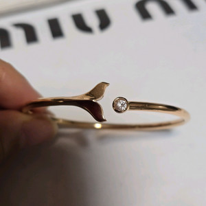 18k핑크골드 행운의 고래 꼬리 텐션 팔찌