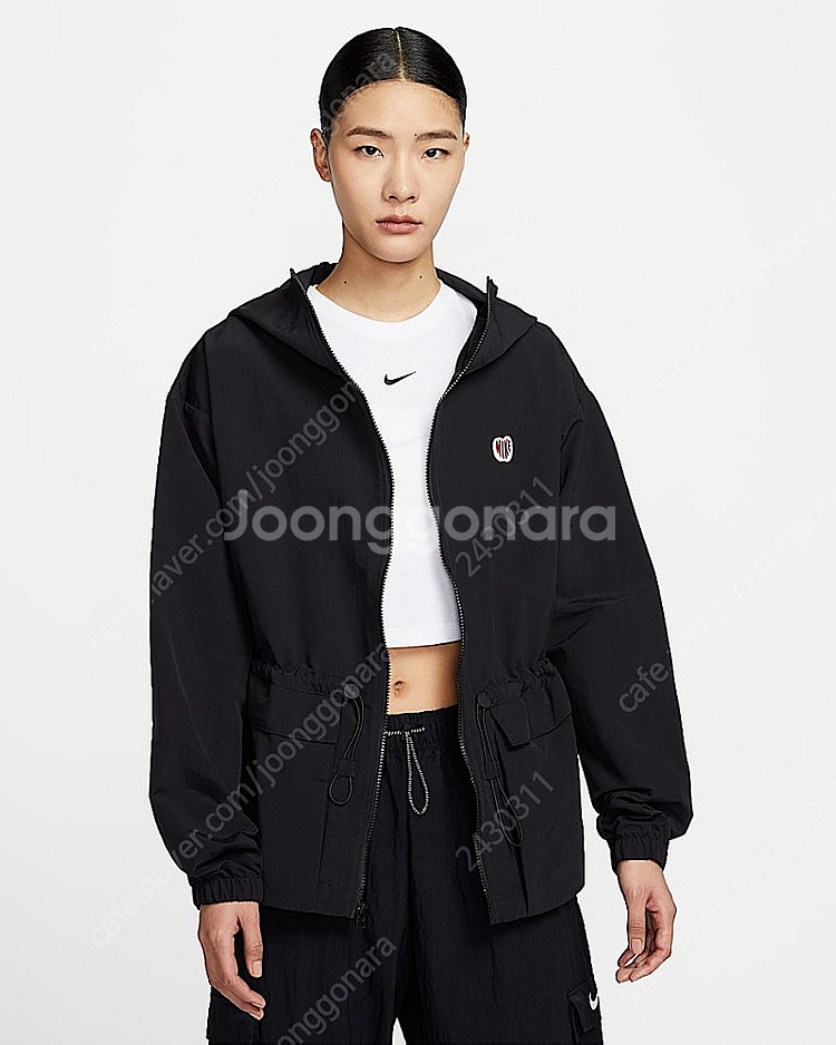 나이키 여성 우븐 재킷 HV8727-010 블랙 크링클--2