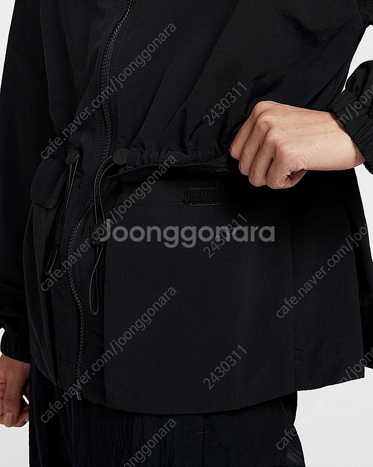 나이키 여성 우븐 재킷 HV8727-010 블랙 크링클--6