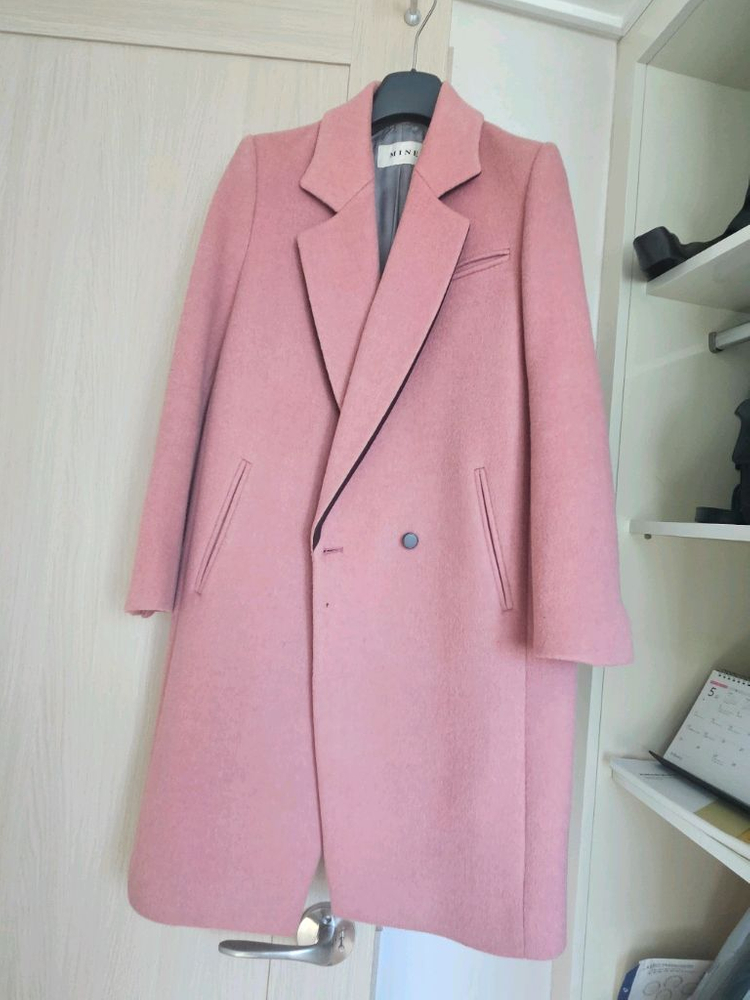 MINE 마인 핑크 캐시미어 혼방 코트--3