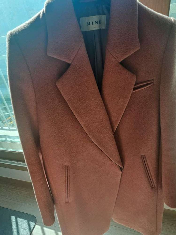 MINE 마인 핑크 캐시미어 혼방 코트--1