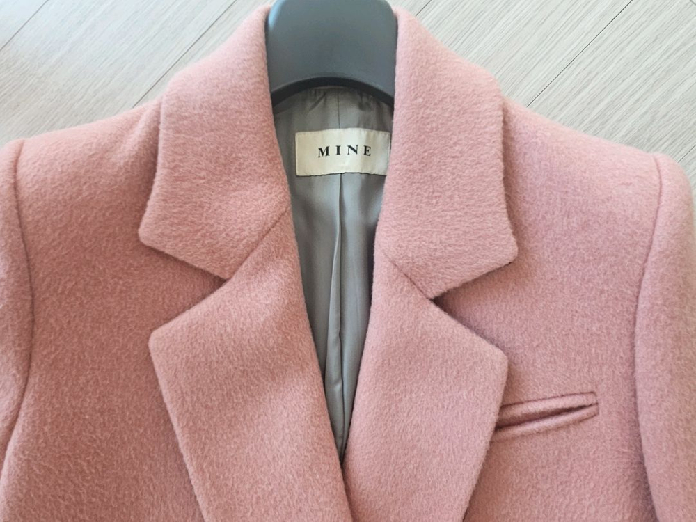 MINE 마인 핑크 캐시미어 혼방 코트--2