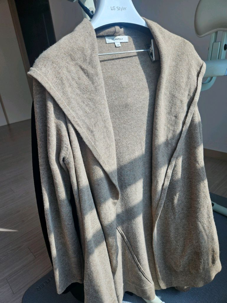 빈폴 여성 후드 니트(멜란지베이지색)--6