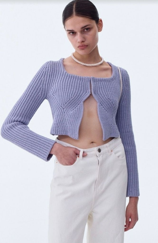 렉토 니트 크롭 가디건s사이즈 새상품--2