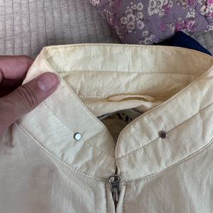 쿠어 샌티 나일론 오버사이즈 블루종 MA-1 자켓 리조트 크림 XL