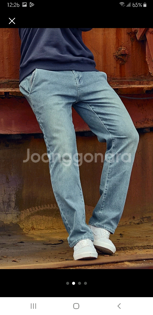 칸투칸 통밴딩 스판 청바지--1