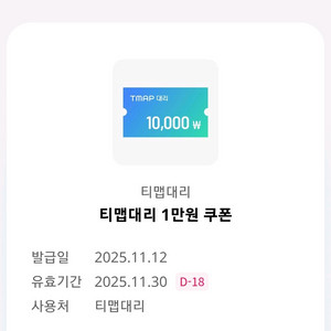 티맵대리 1만원 쿠폰 (~11/30)