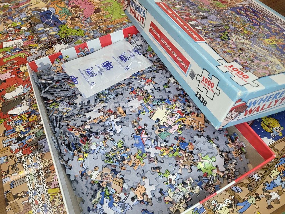 1000피스 직소퍼즐+108명작 월리를 찾아라 가족 게임 보드게임--2