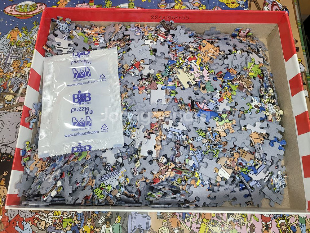 1000피스 직소퍼즐+108명작 월리를 찾아라 가족 게임 보드게임--6