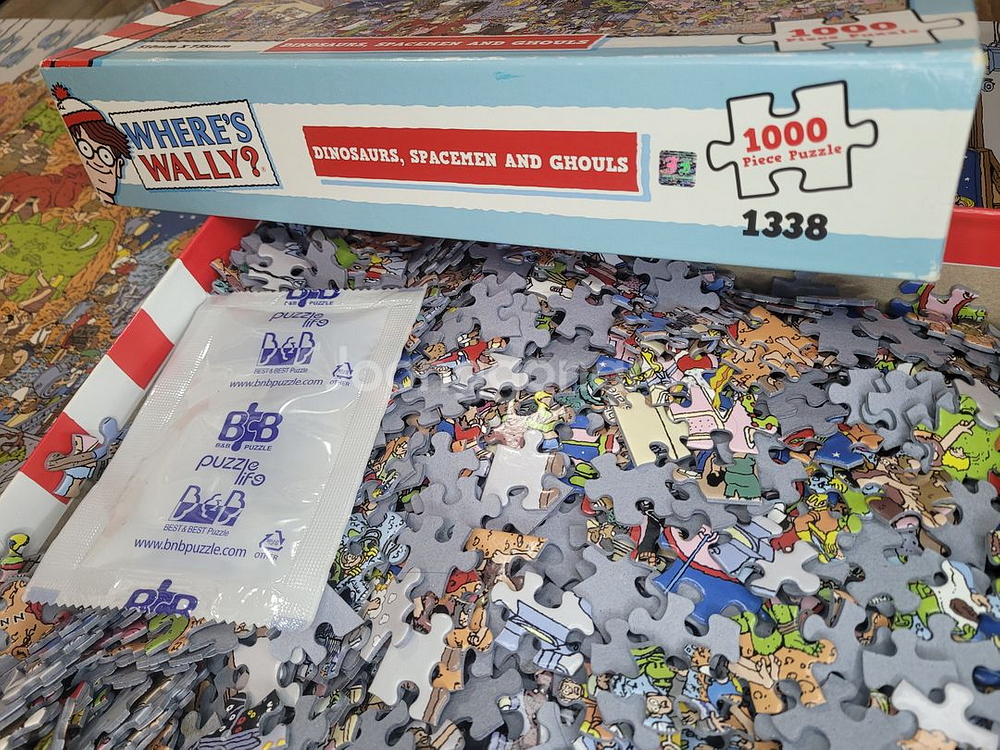 1000피스 직소퍼즐+108명작 월리를 찾아라 가족 게임 보드게임--5