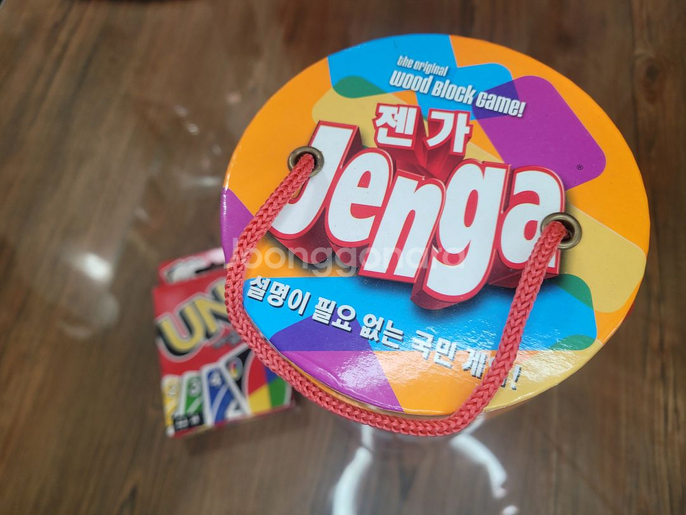 젠가Jenga+우노Uno 블럭 패밀리 가족 원목 카드 게임 보드--3