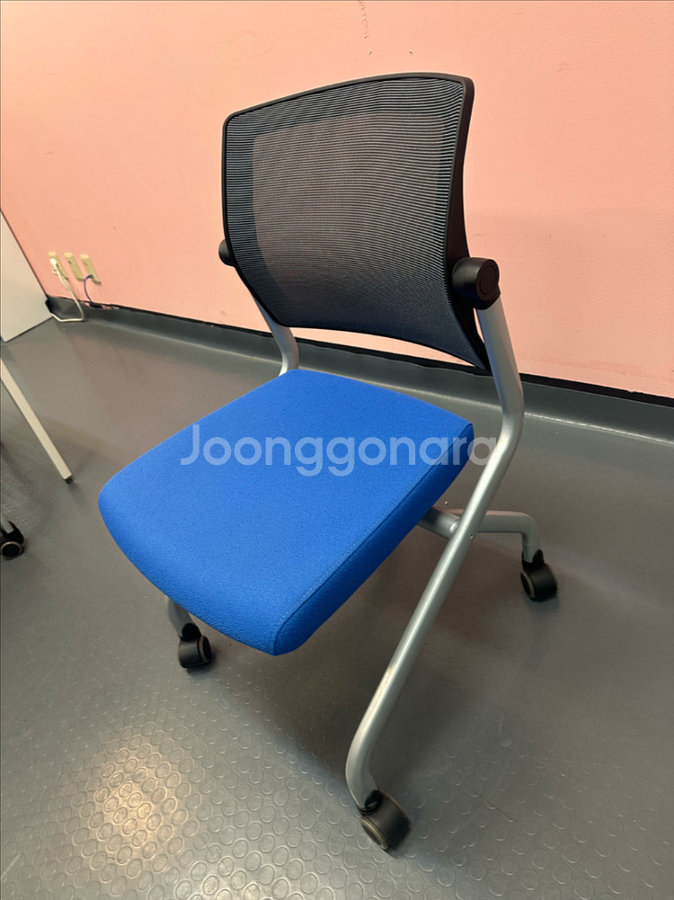 강의 학생용 의자 12개일괄 연두색10개 파랑색2개--7