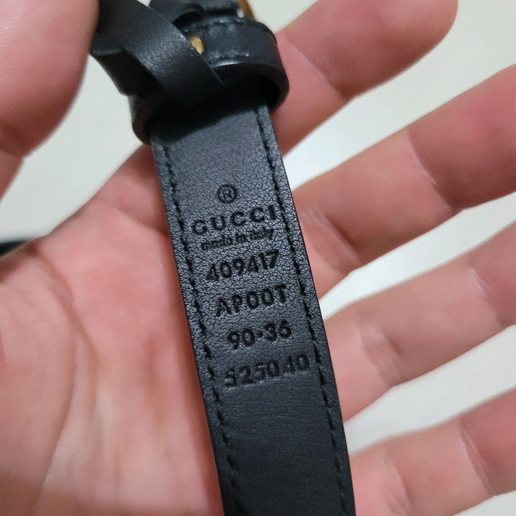 구찌 GG마몬트 블랙 여성 벨트 금장--5