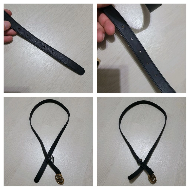 구찌 GG마몬트 블랙 여성 벨트 금장 이미지
