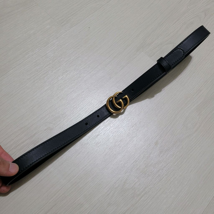 구찌 GG마몬트 블랙 여성 벨트 금장--7