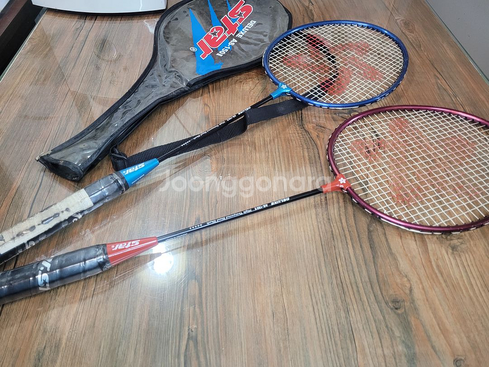 휠라 배드민턴 라켓 1쌍+스타 익스트림2000 중고 운동용품 가족--1