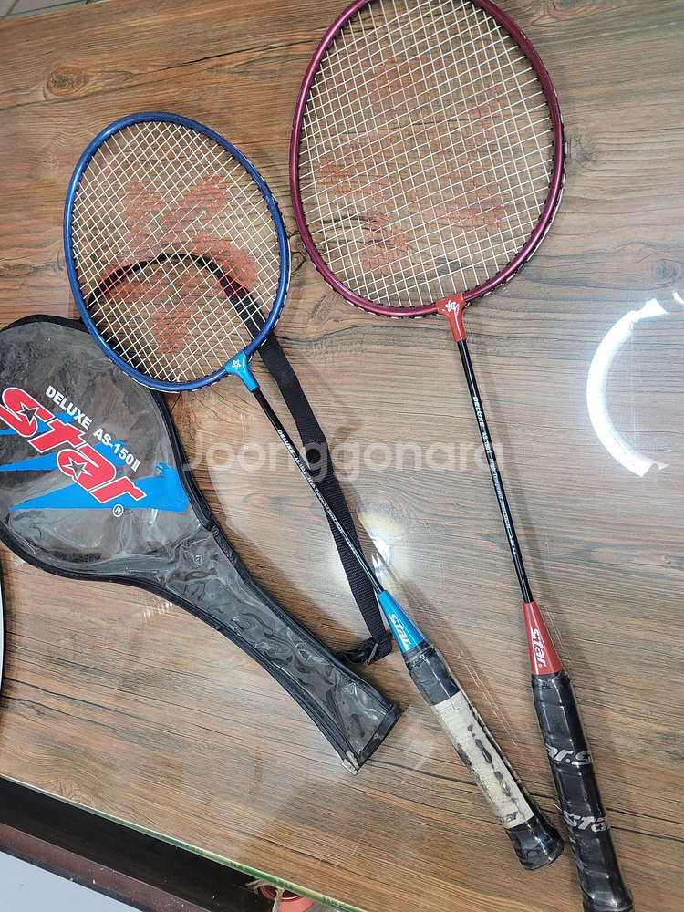 휠라 배드민턴 라켓 1쌍+스타 익스트림2000 중고 운동용품 가족--7
