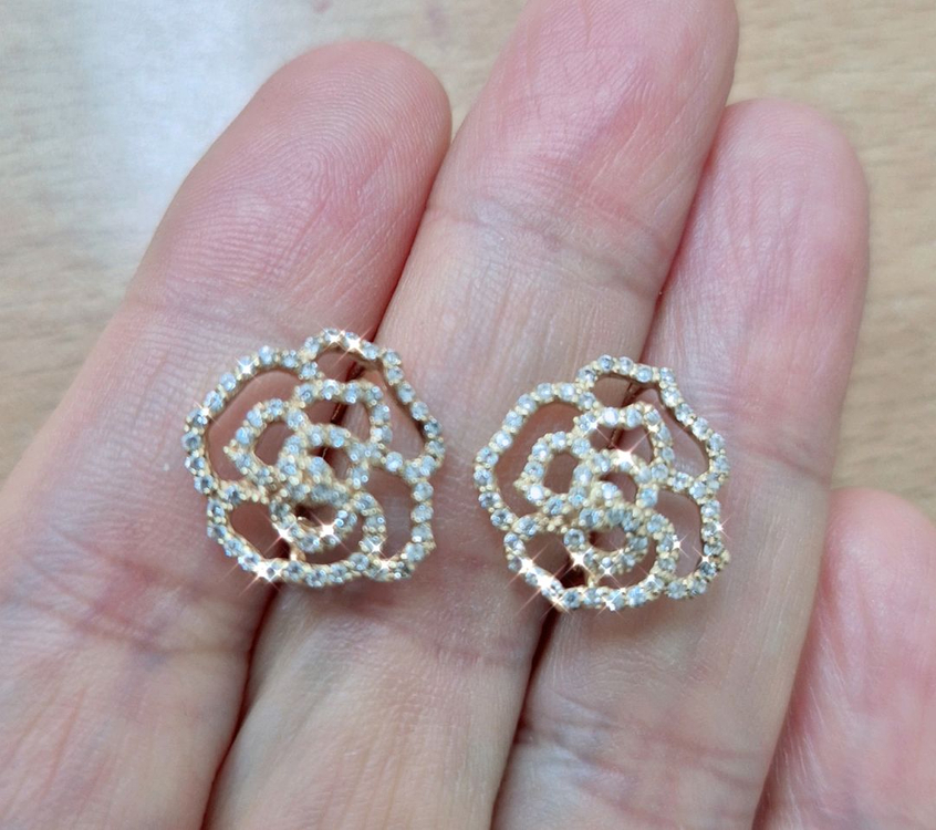 14k 옐로골드 골저스 장미 펜던트 귀걸이세트(1.123돈) 이미지