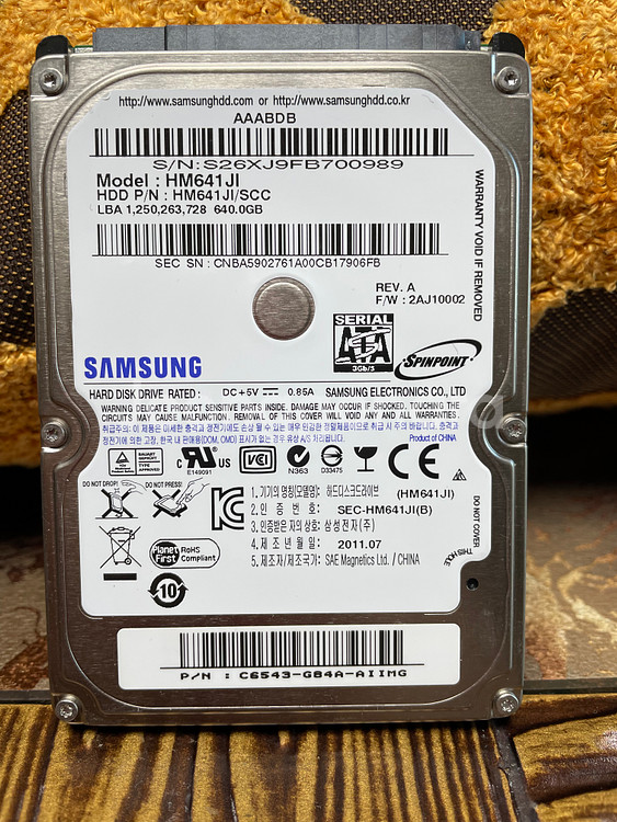 하드디스크 HDD 2.5 인치 500GB 640GB 750GB 판매--2