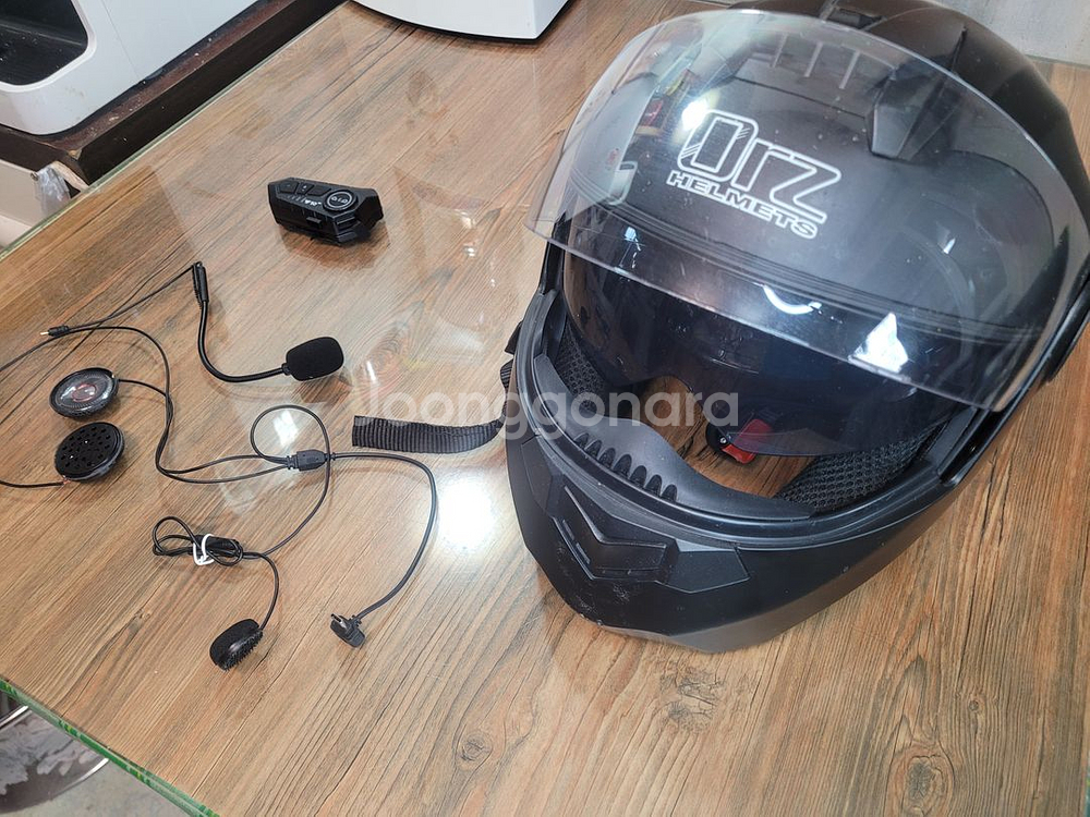 명진ORZ 오토바이 풀페이스 M 헬멧 썬글라스블루투스핸즈프리--0