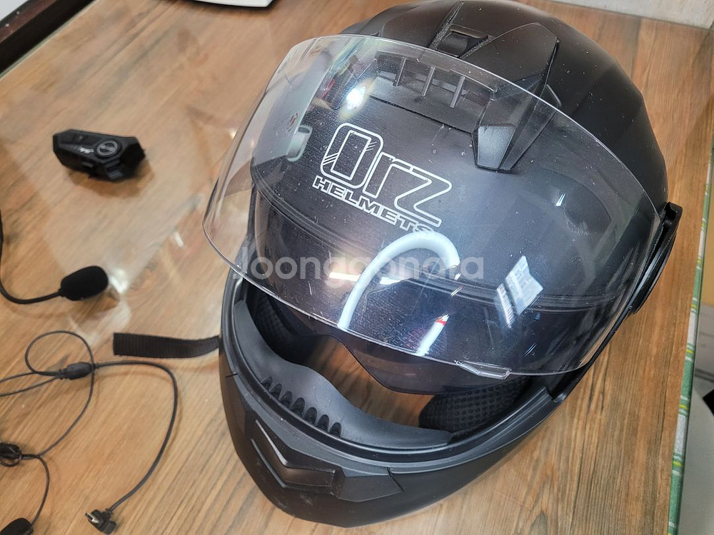명진ORZ 오토바이 풀페이스 M 헬멧 썬글라스블루투스핸즈프리--9