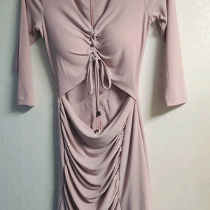 핑크 셔링 미니 원피스 S 사이즈