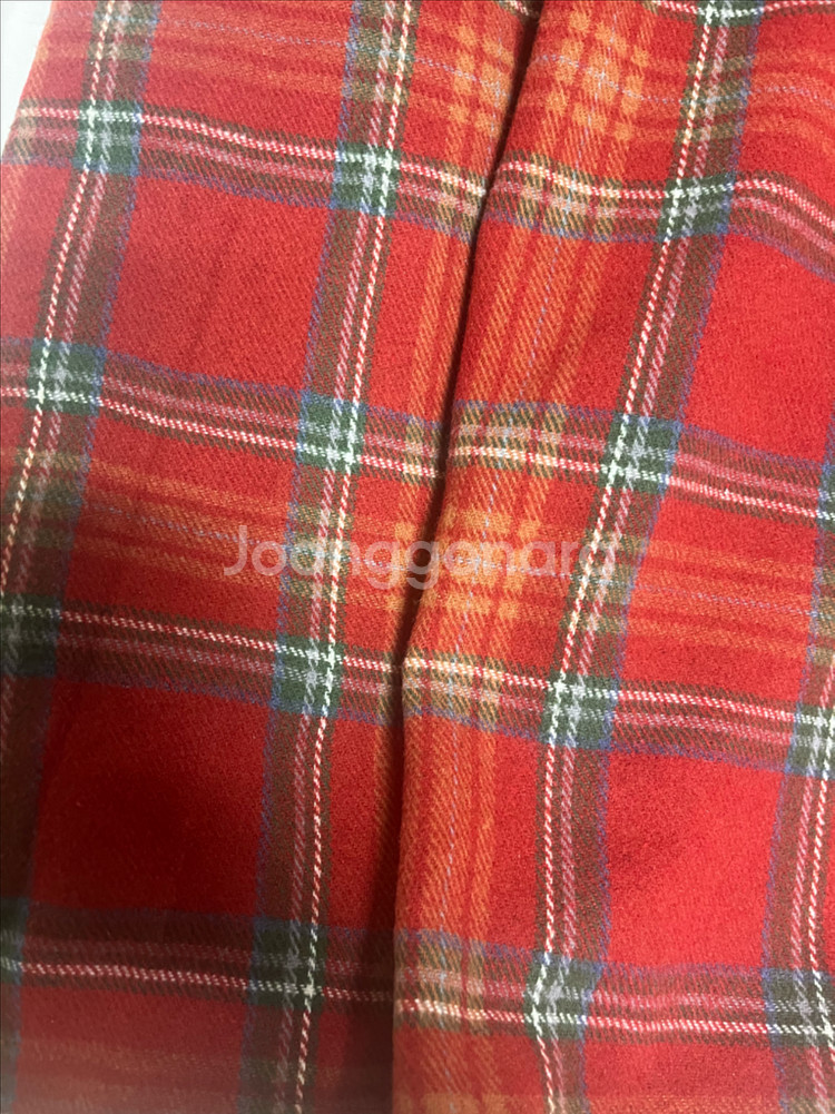 플리츠 체크 패턴 롱스커트--3