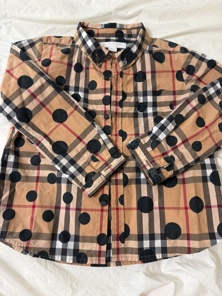 버버리 체크 도트 셔츠 3y (100cm)--1