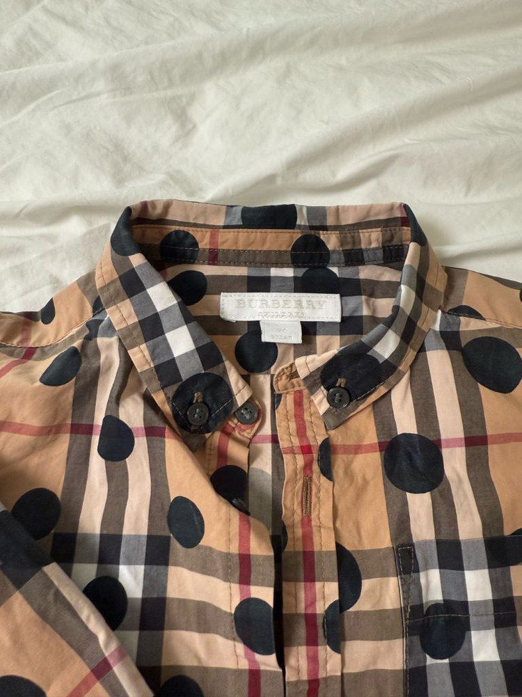 버버리 체크 도트 셔츠 3y (100cm)--2