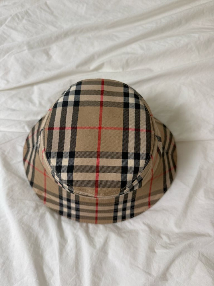 버버리 키즈 체크 버킷햇--1