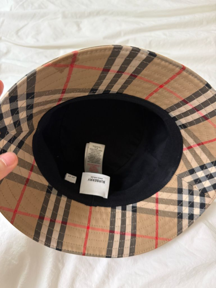버버리 키즈 체크 버킷햇--2