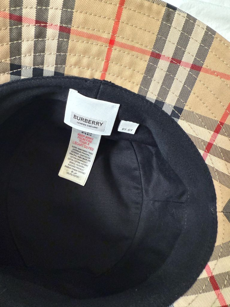 버버리 키즈 체크 버킷햇--3