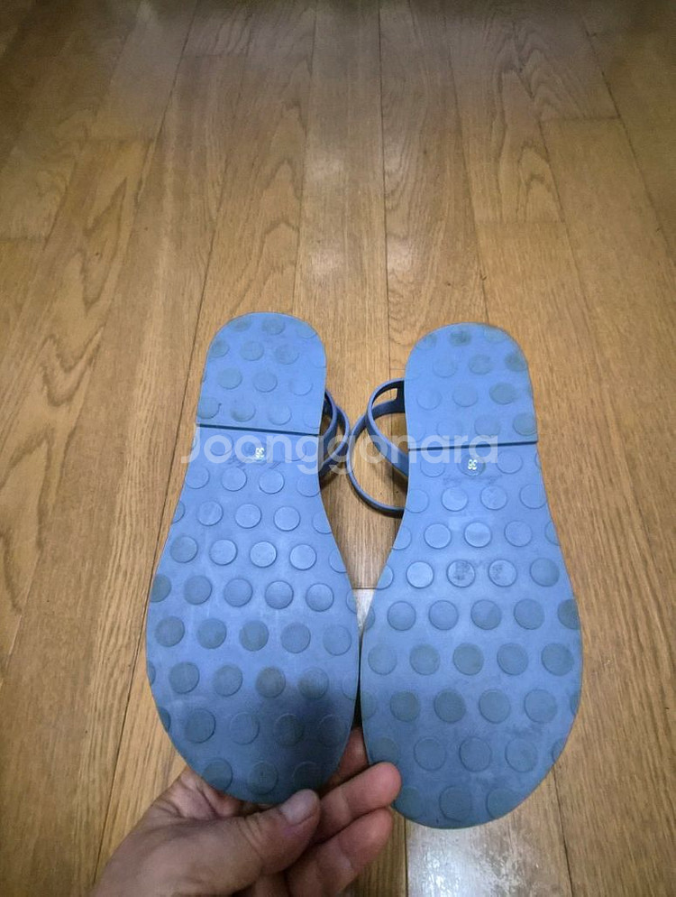 (정품) 생로랑 젤리 하트 쪼리 샌들 36 (명품 여자 신발 슬리퍼 뮬)--1