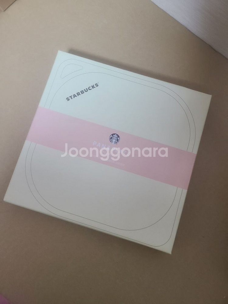스타벅스 팬앤플레이트 크림핑크 후라이팬 그릴 박스미개봉--0