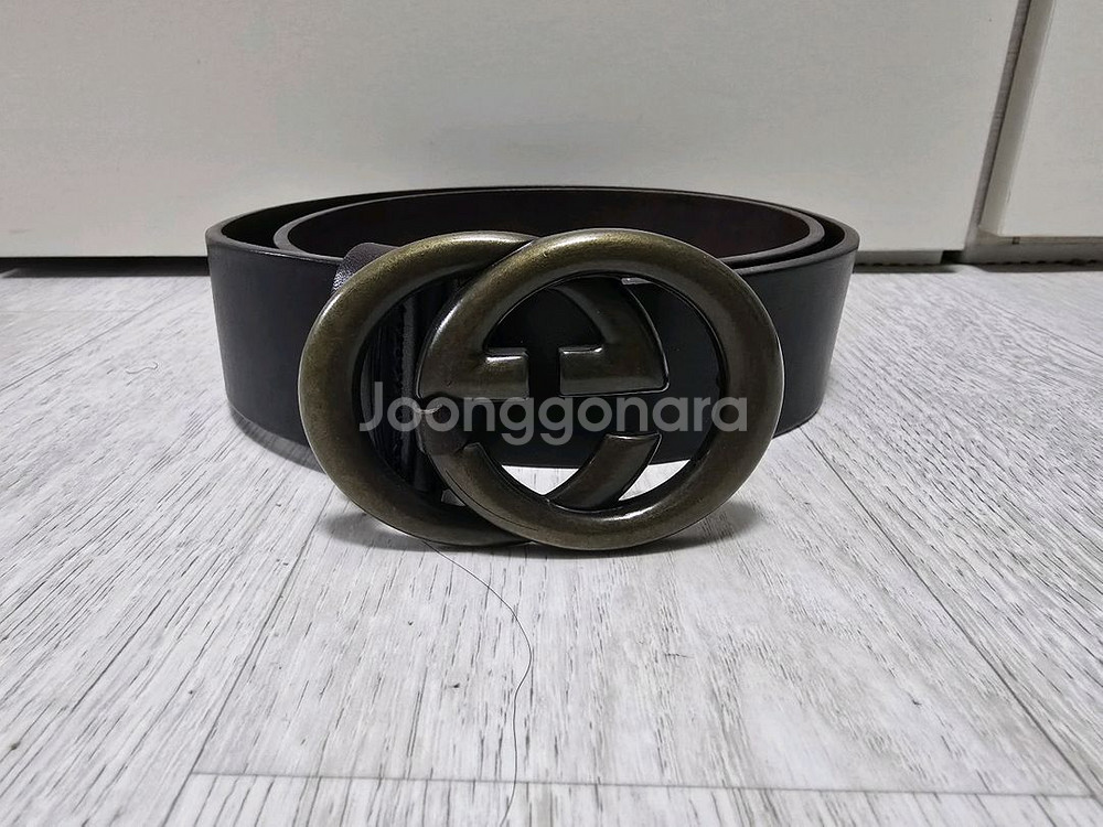 (정품) 구찌 GG 버클 벨트 80사이즈 (명품 가죽 남자 허리띠)--1