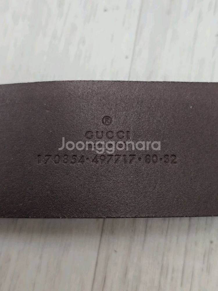 (정품) 구찌 GG 버클 벨트 80사이즈 (명품 가죽 남자 허리띠)--4