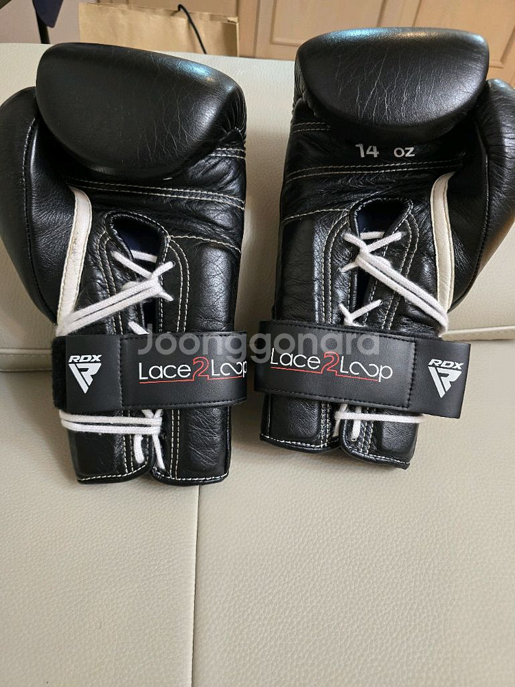 위닝 14온스 블랙 레이스 복싱글러브--1