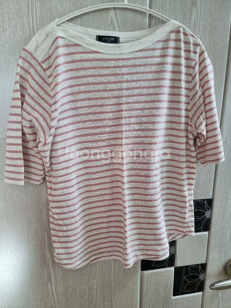 브랜드* 입술넥 린넨 티셔츠--0