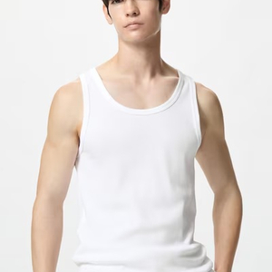 유니클로 드라이컬러 리브 탱크탑 러닝 XL 화이트 3장 블랙 3장