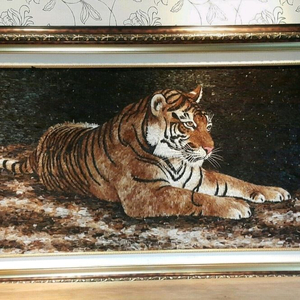 (직수입) 새 깃털로 만든 액자 (황호,백호,팔마도)