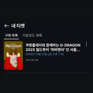 지드래곤 콘서트 첫콘 티켓양도 이미지