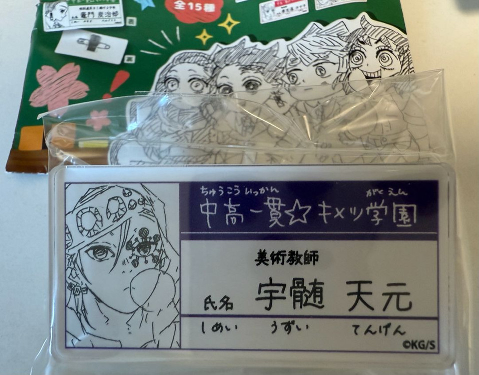 귀멸의칼날 원화전 명찰 귀멸학원 귀칼 무이치로 기유 이구로 미츠리 시노부 카나오 젠이츠 교메이 렌고쿠 우즈이 이미지